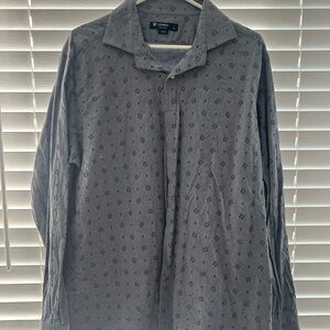 Daniel Cremieux Blue Black Patterned Men’s XL Long Sleeve Button Down